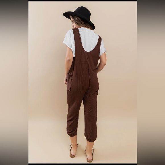 Textured Ribbed Poly knit Baggy Jumpsuit - Picture 5 of 5